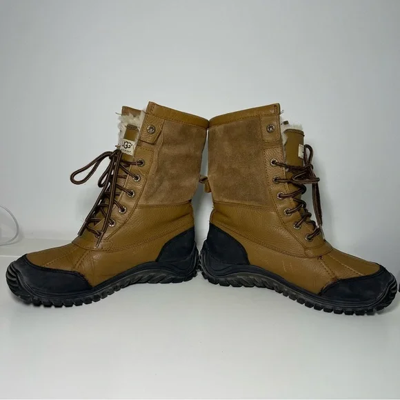 UGG Women Adirondack II Brown Shearling Snow Boots size 7.5 Waterproof Vibram - Picture 9 of 11